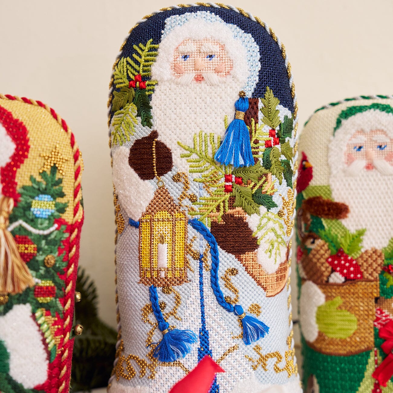 Double Sided Woodland Father Christmas Needlepoint Kit Kits Kirk & Bradley 
