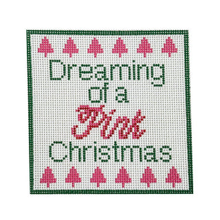 Dreaming of a Pink Christmas Painted Canvas Stitching with Stacey 
