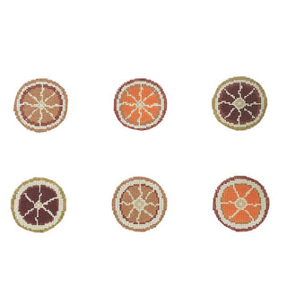 Dried Orange Garland Painted Canvas Evergreen Needlepoint 
