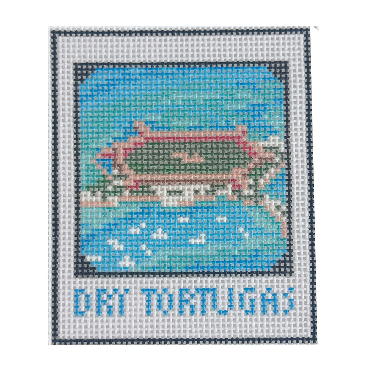 Dry Tortugas Polaroid Painted Canvas Atlantic Blue Canvas  - 1