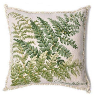 Dryopteris Needlepoint Kit Kits Elizabeth Bradley Design Winter White 
