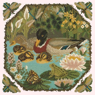 Duck Pond Needlepoint Kit Kits Elizabeth Bradley Design Cream 

