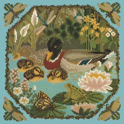 Duck Pond Needlepoint Kit Kits Elizabeth Bradley Design Duck Egg Blue 