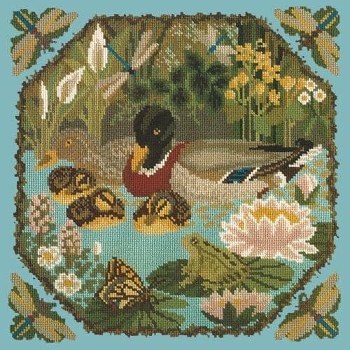Duck Pond Needlepoint Kit Kits Elizabeth Bradley Design Duck Egg Blue 
