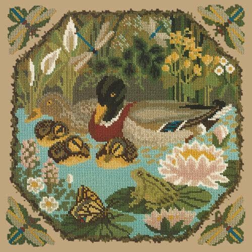 Duck Pond Needlepoint Kit Kits Elizabeth Bradley Design Sand 