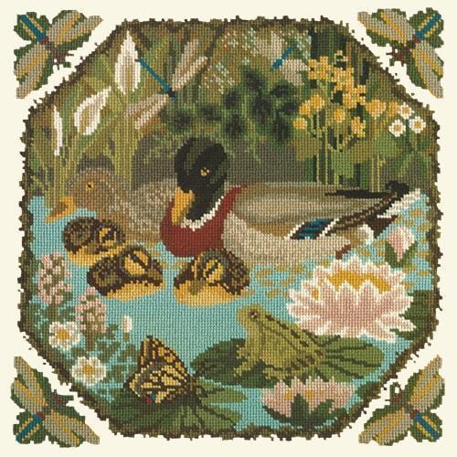 Duck Pond Needlepoint Kit Kits Elizabeth Bradley Design Winter White 