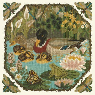 Duck Pond Needlepoint Kit Kits Elizabeth Bradley Design Winter White 
