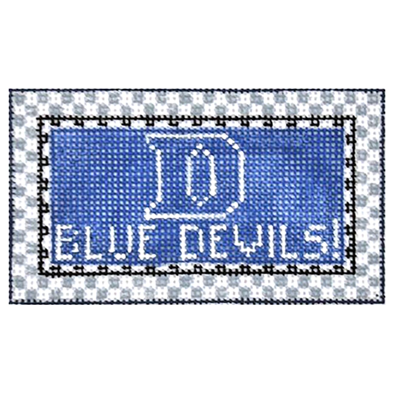 Duke Blue Devils! Tiny Teams Painted Canvas Kathy Schenkel Designs  - 1