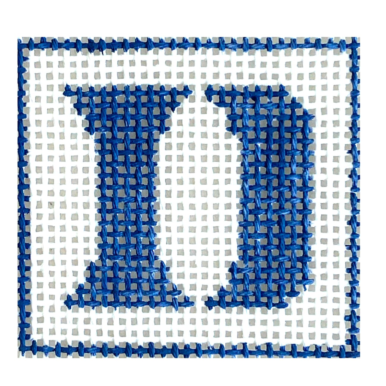 Duke Logo   Tiny Figures Painted Canvas Kathy Schenkel Designs 
