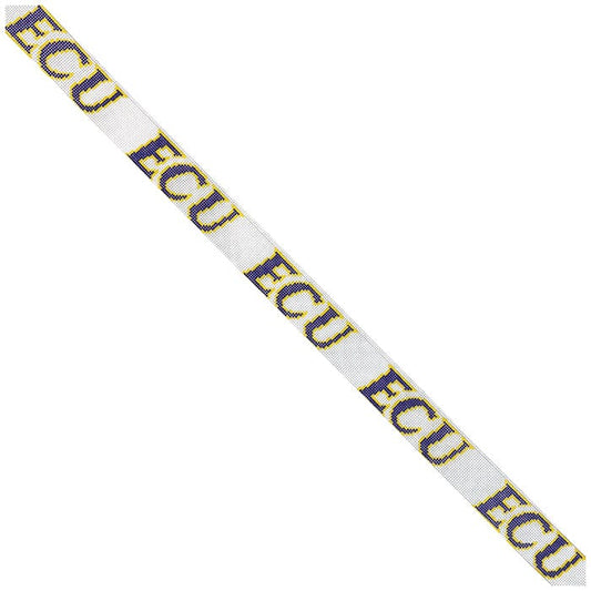 East Carolina University Belt - Long Painted Canvas Elm Tree Needlepoint 