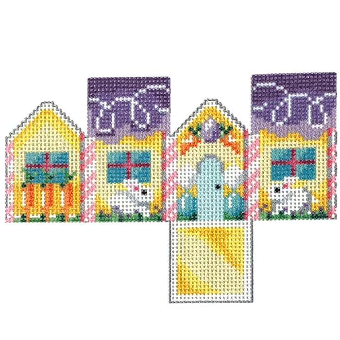 Easter Bunny/Carrots Mini Cottage Printed Canvas Two Sisters Needlepoint  - 1