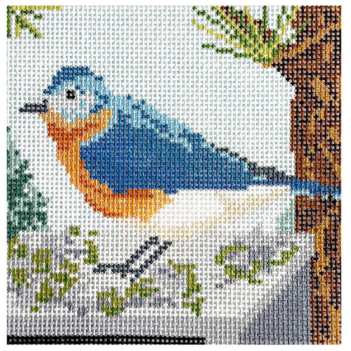 Eastern Bluebird Coaster Painted Canvas Ann Kaye Studio 
