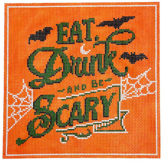 Eat Drink and Be Scary Painted Canvas Spellbound Stitchery 