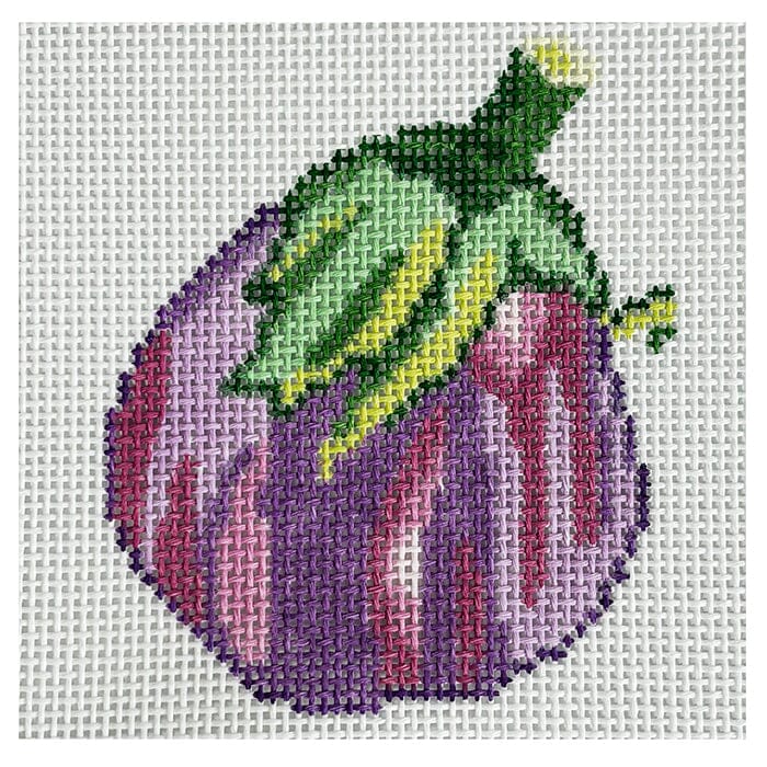 Eggplant 4" Coaster Painted Canvas Jean Smith 
