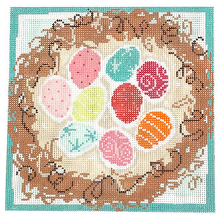 Eggs in a Nest Painted Canvas Pippin 
