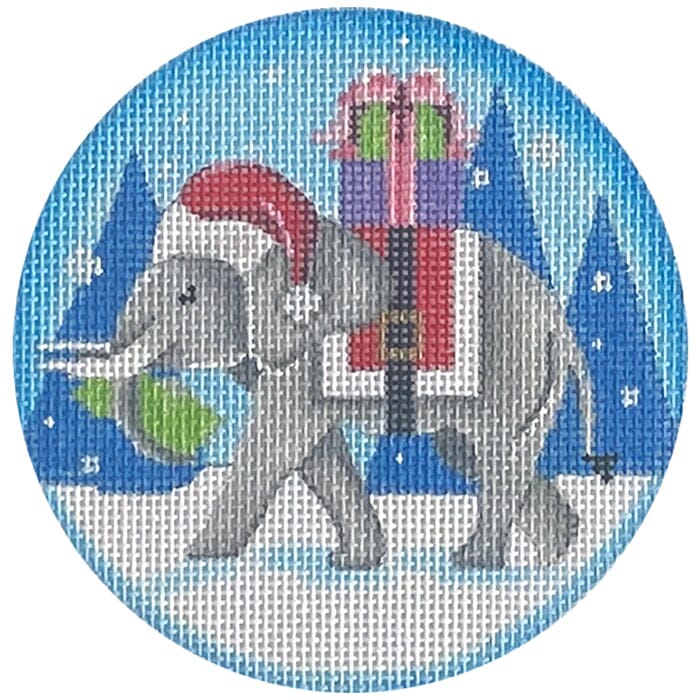 EleClaus Ornament Painted Canvas Pepperberry Designs  - 1