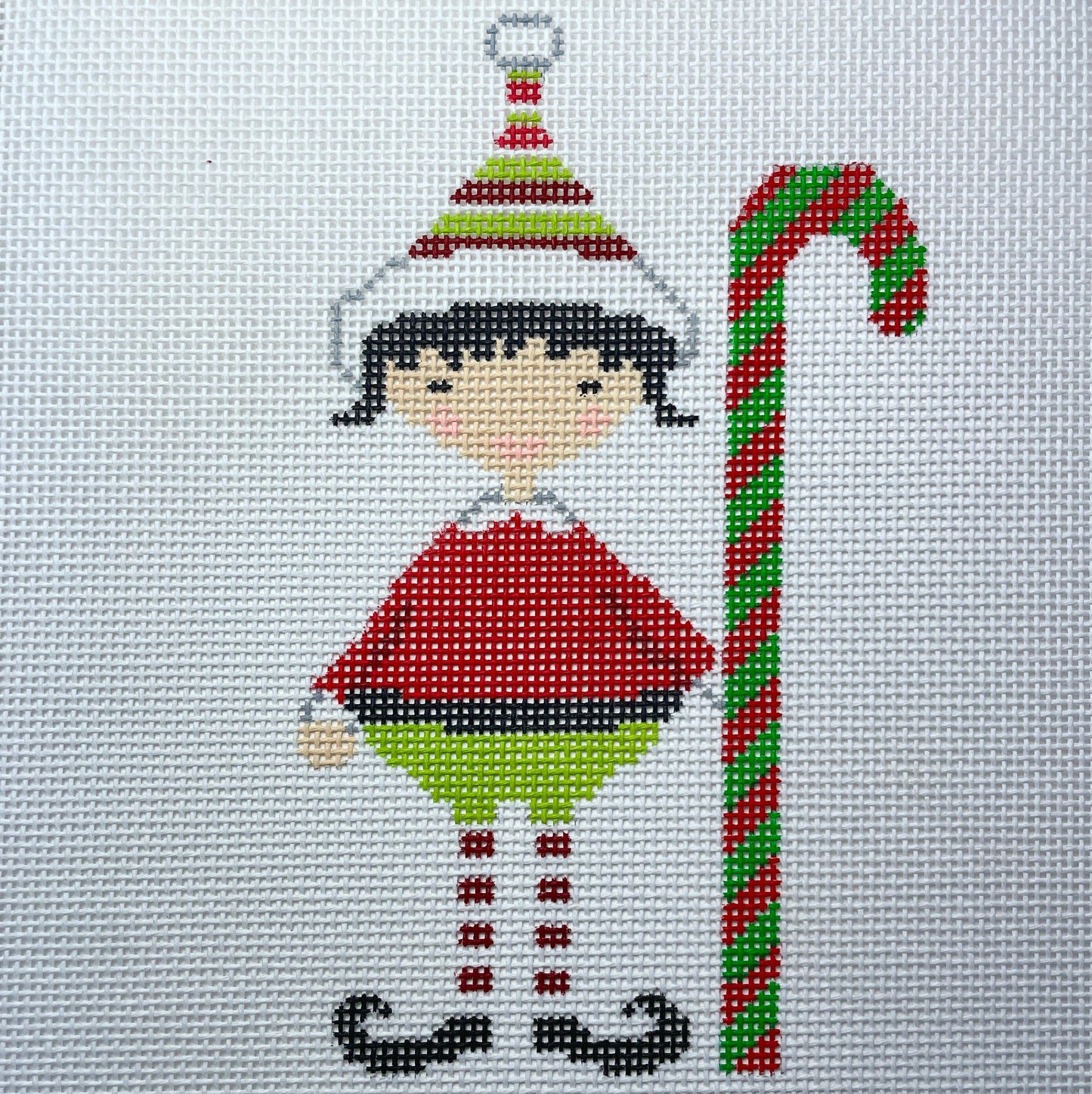 Elf Boy on 18 Painted Canvas A Stitch in Time 