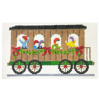 Elves   North Pole Express Painted Canvas Susan Roberts Needlepoint Designs Inc. 
