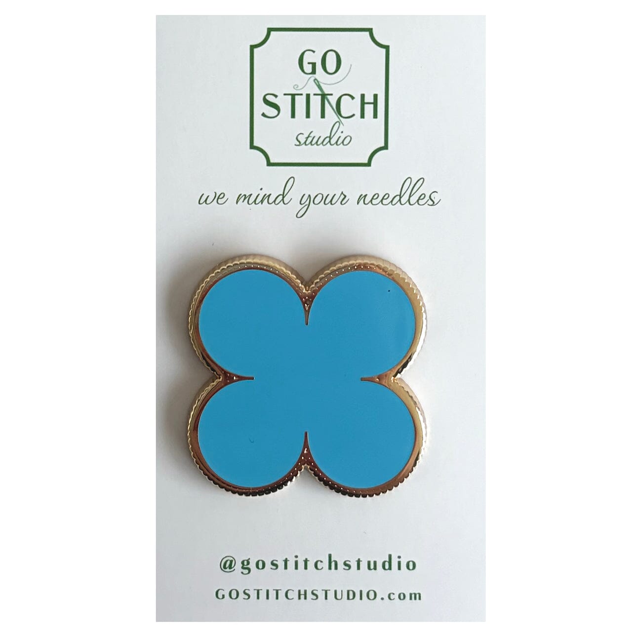 Empire Turquoise Clover Needle Minder (Large) Accessories Go Stitch Studio 
