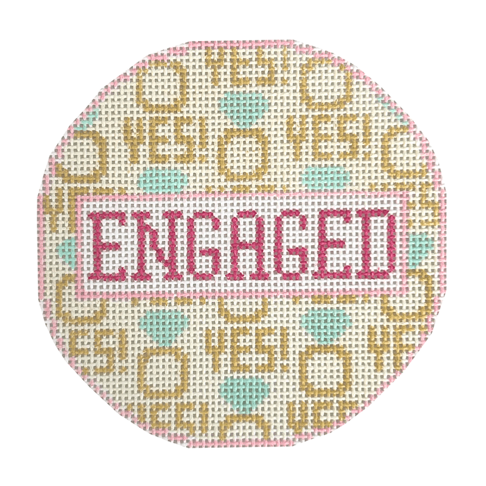 Engagement Round Yes! Painted Canvas Mopsey Designs  - 1