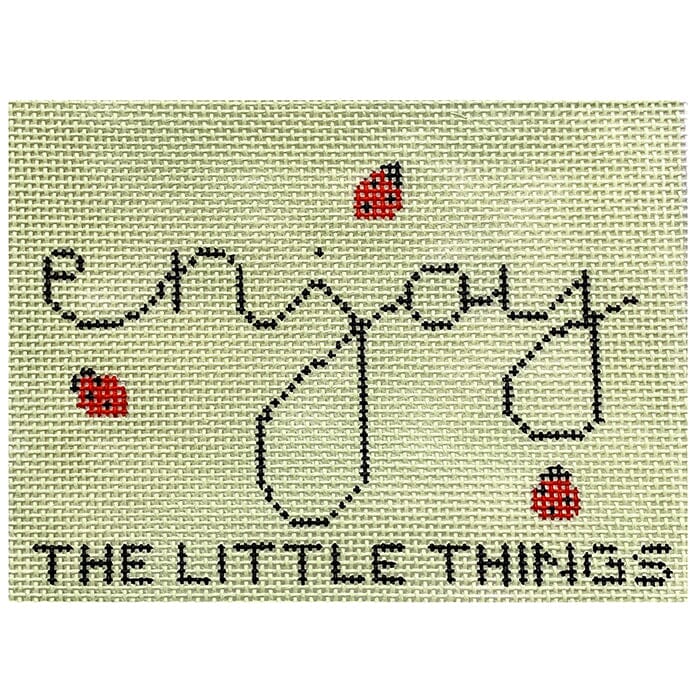 Enjoy The Little Things Insert Painted Canvas Vallerie Needlepoint Gallery 
