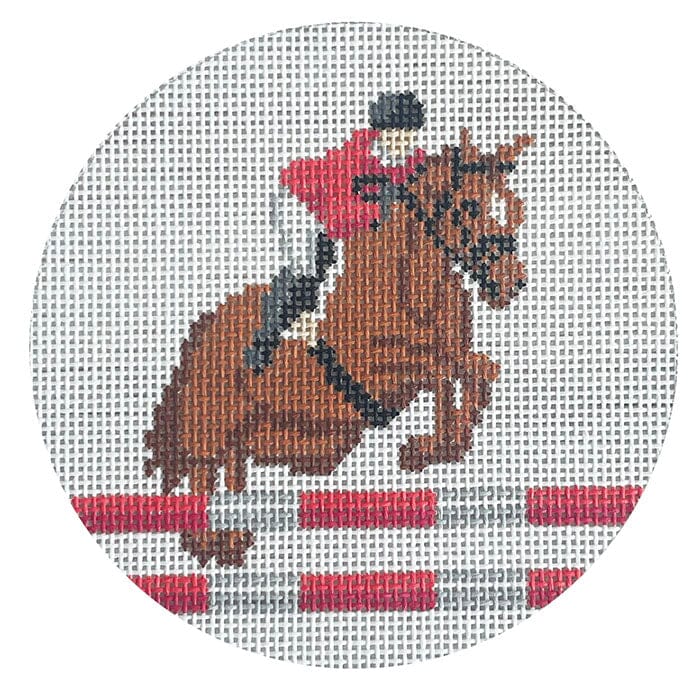 Equestrian Sport Series   Show Jumping Painted Canvas Spellbound Stitchery 
