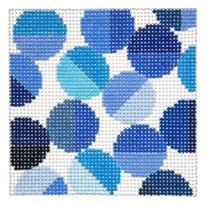 Evelyn Coaster   Blue Painted Canvas Elizabeth Crane Swartz Designs 

