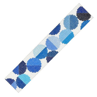 Evelyn Key Fob   Blue Painted Canvas Elizabeth Crane Swartz Designs 
