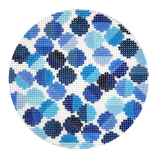 Evelyn Ornament   Blue Painted Canvas Elizabeth Crane Swartz Designs 
