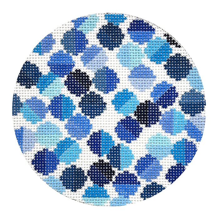 Evelyn Ornament   Blue Painted Canvas Elizabeth Crane Swartz Designs 
