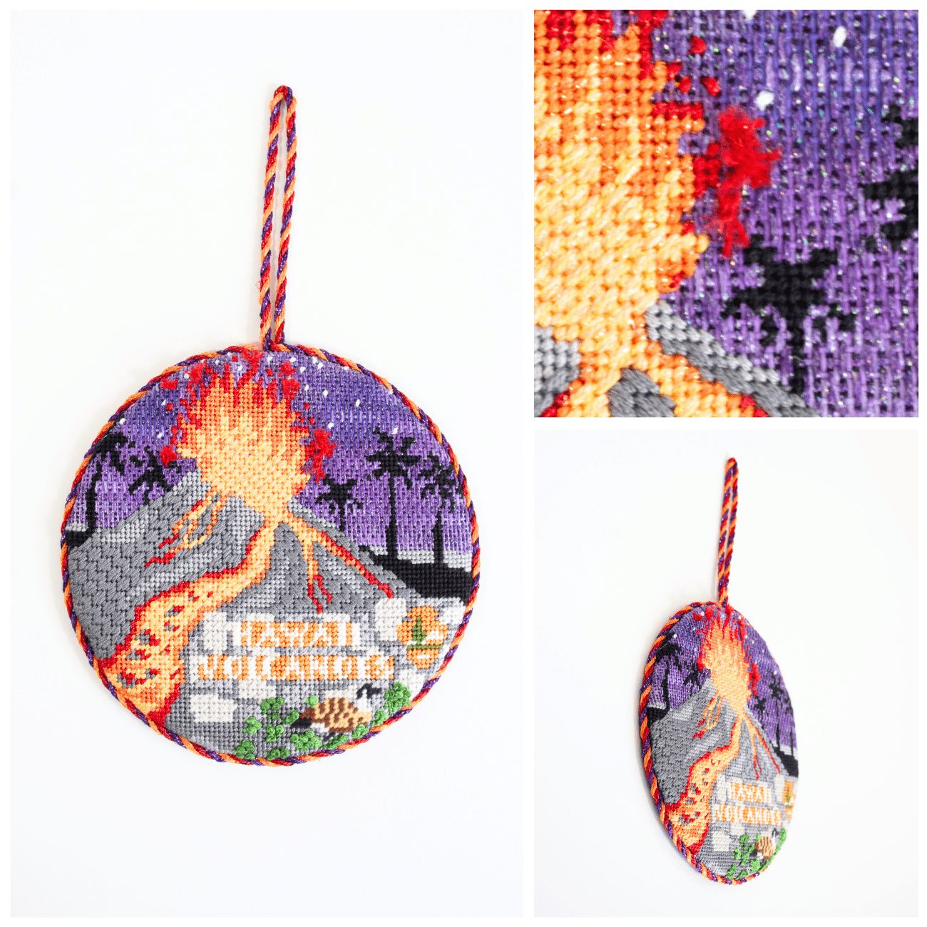 Explore America   Hawaii Volcanoes with Stitch Guide Painted Canvas Kirk & Bradley  - 3