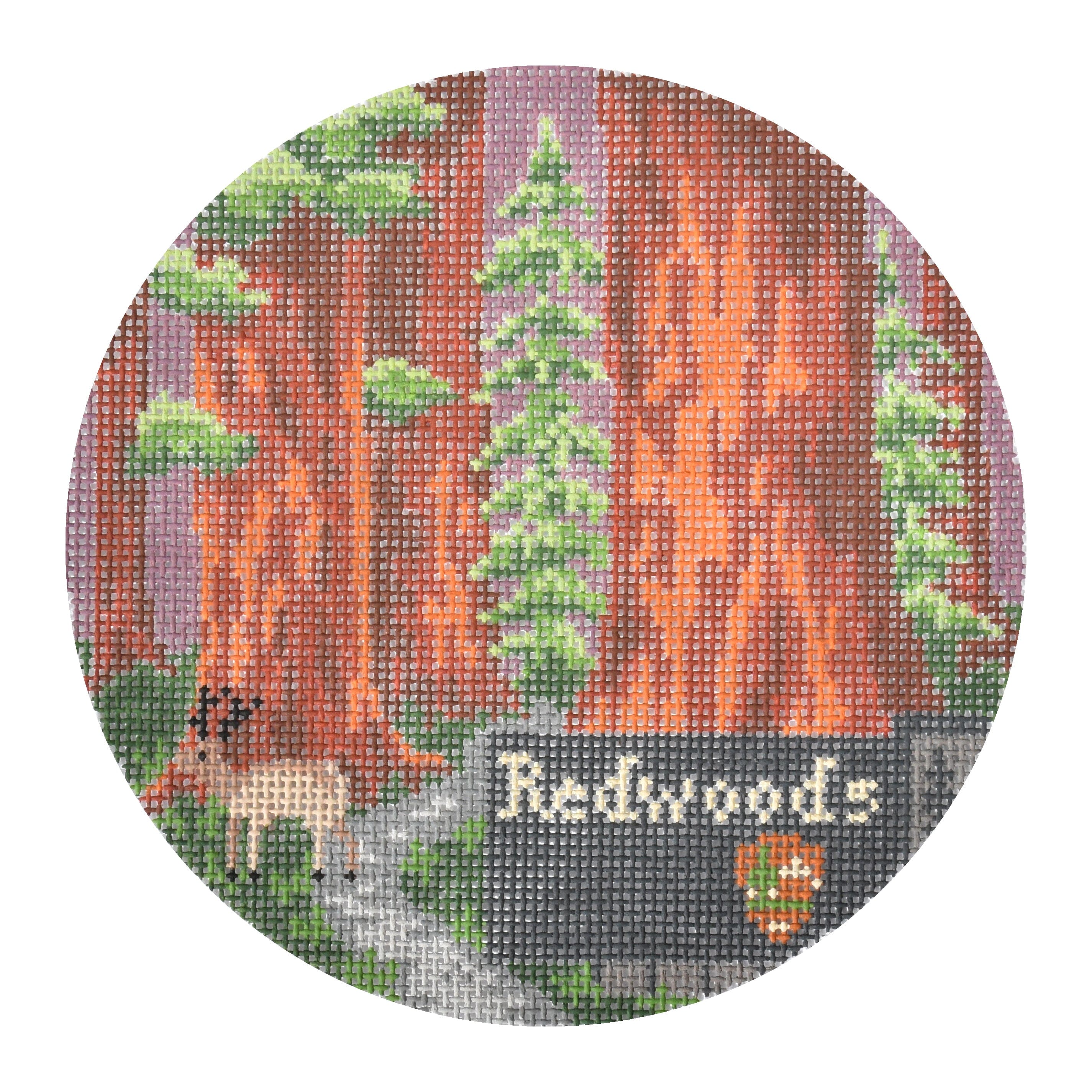Explore America   Redwoods with Stitch Guide Painted Canvas Kirk & Bradley  - 1