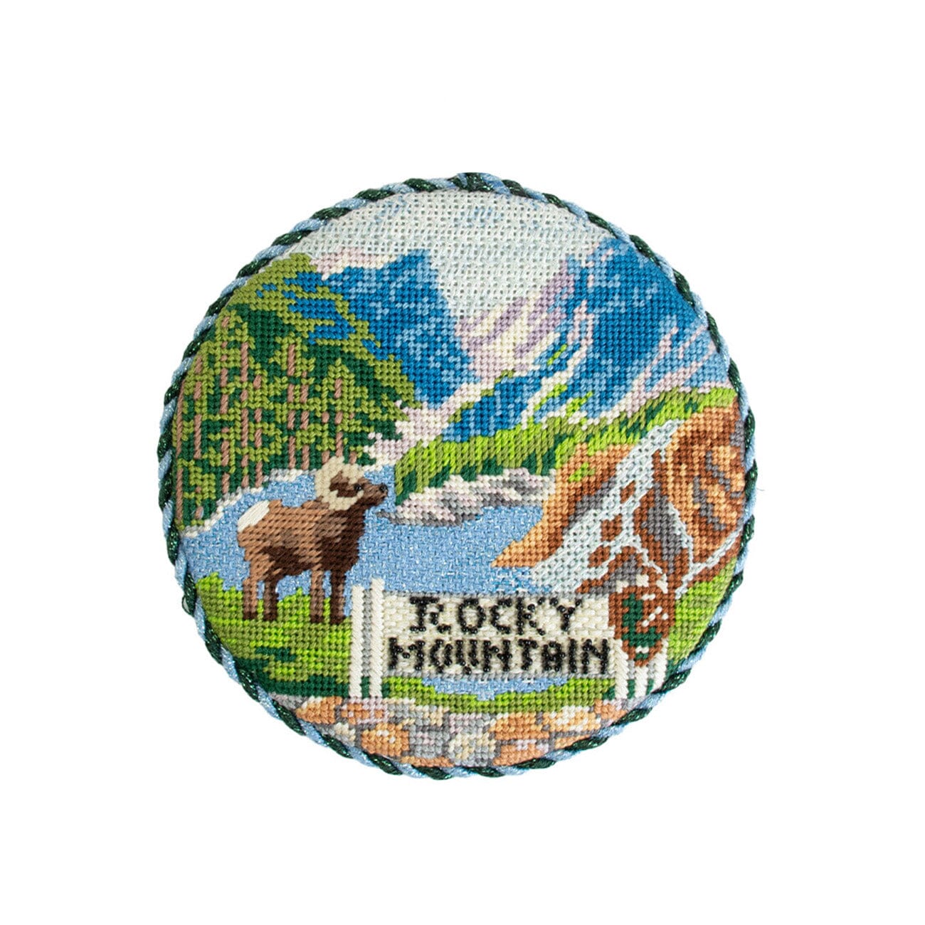Explore America   Rocky Mountain with Stitch Guide Painted Canvas Kirk & Bradley  - 2