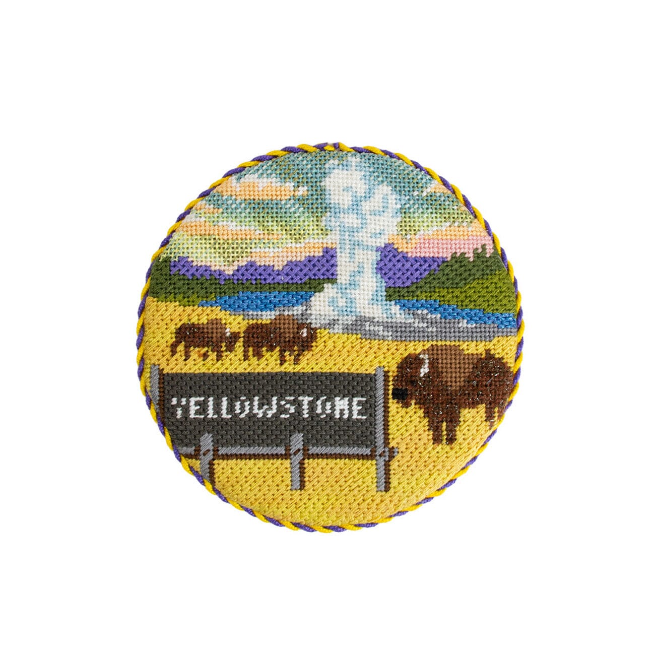 Explore America   Yellowstone with Stitch Guide Painted Canvas Kirk & Bradley  - 2