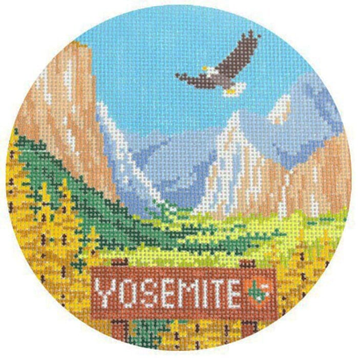 Explore America   Yosemite with Stitch Guide Painted Canvas Kirk & Bradley  - 1