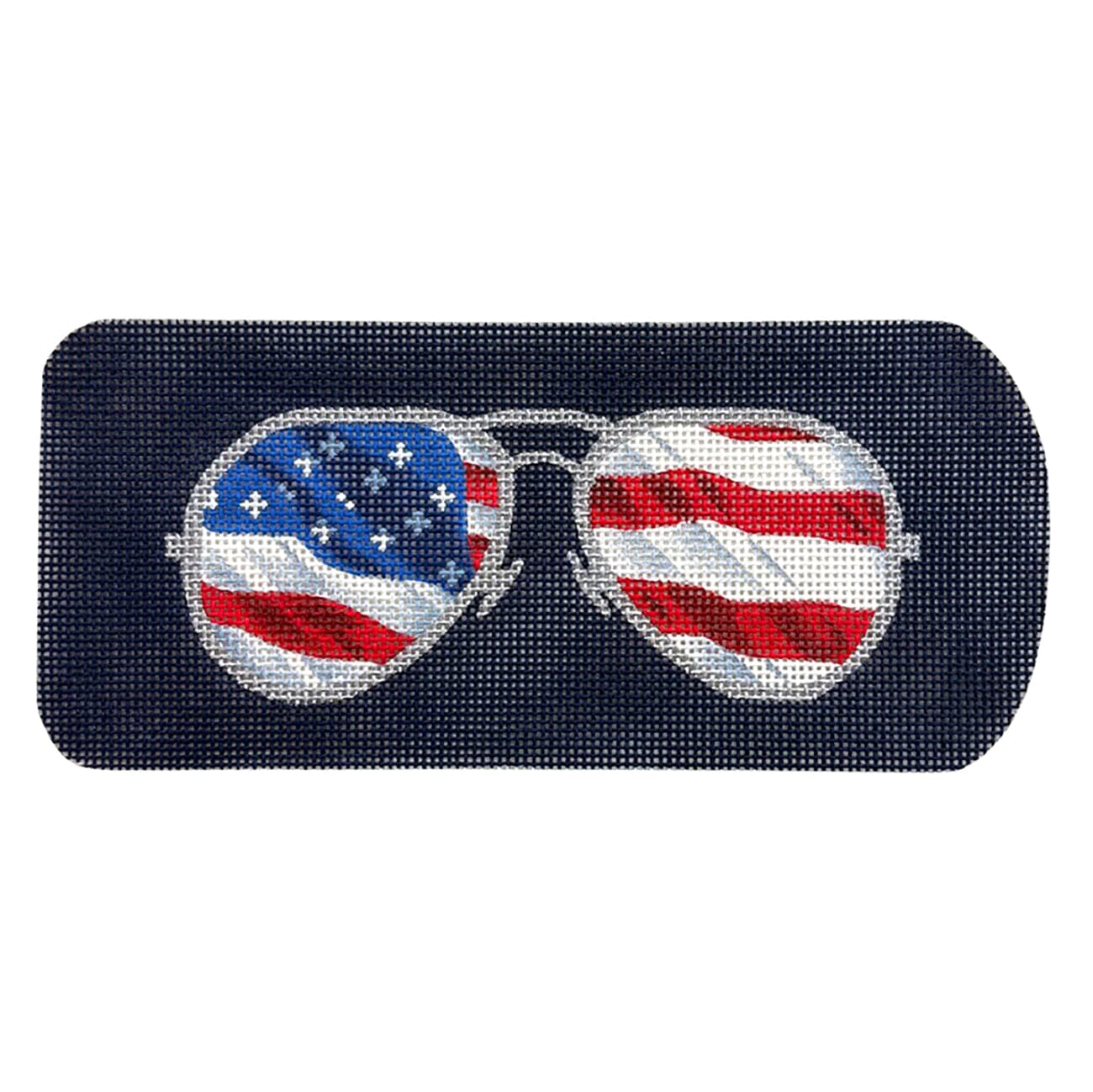 Eyeglasses Case Flag Ray Bans Painted Canvas Kirk & Bradley  - 1