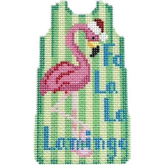 Fa La La Lamingo Mini Shift Printed Canvas Two Sisters Needlepoint 