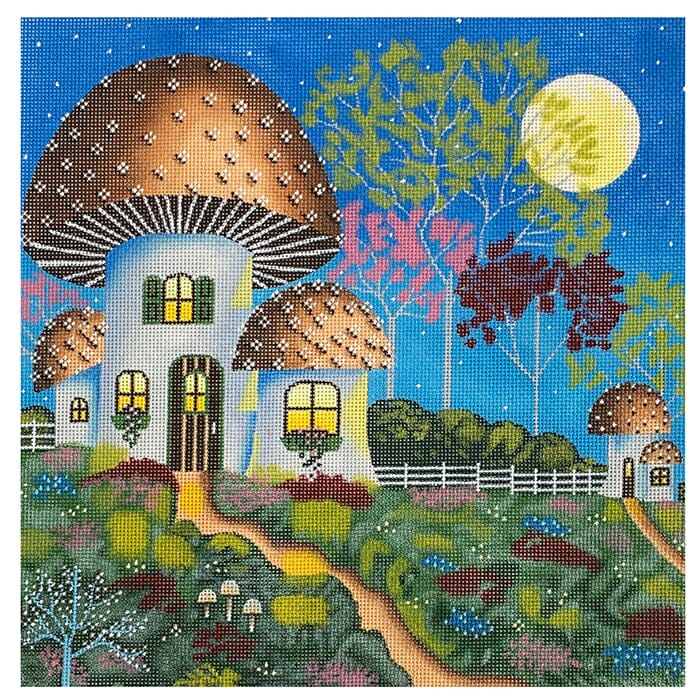 Fairy House: Mushroom Cottage Painted Canvas Painted Pony Designs  - 1