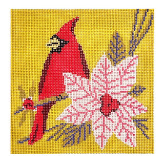 Fall Cardinal 5" Square Painted Canvas Initial K Studio 
