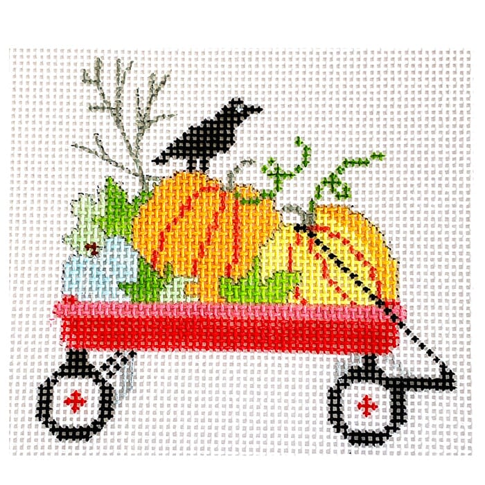 Fall Wagon Painted Canvas Vallerie Needlepoint Gallery 

