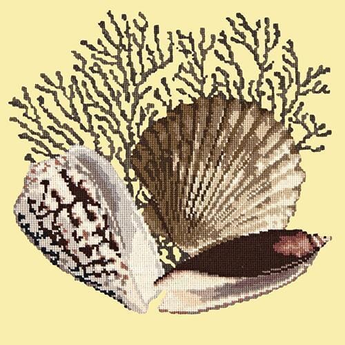 Fan Coral Needlepoint Kit Kits Elizabeth Bradley Design Butter Yellow 
