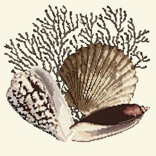Fan Coral Needlepoint Kit Kits Elizabeth Bradley Design Winter White 
