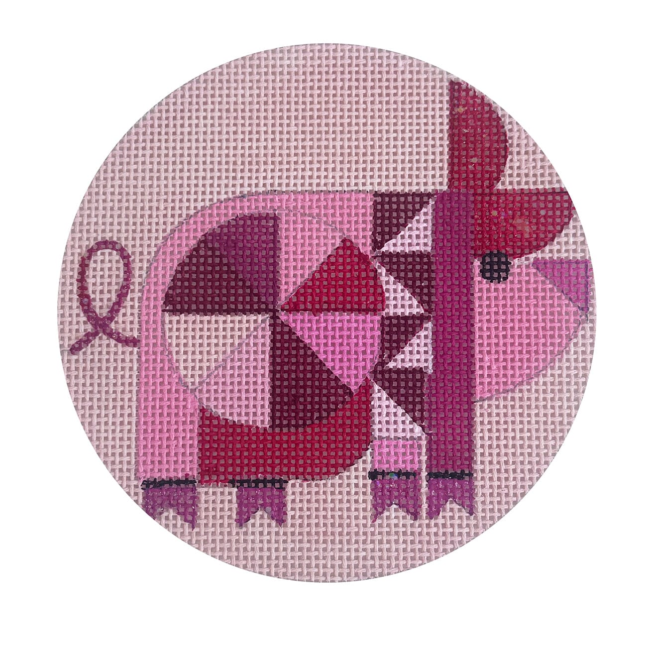 Farm Series   Pig Ornament Painted Canvas Melissa Prince Designs  - 1