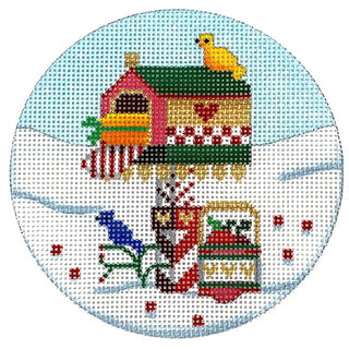 Festive Mailbox Ornament Painted Canvas Melissa Shirley Designs 
