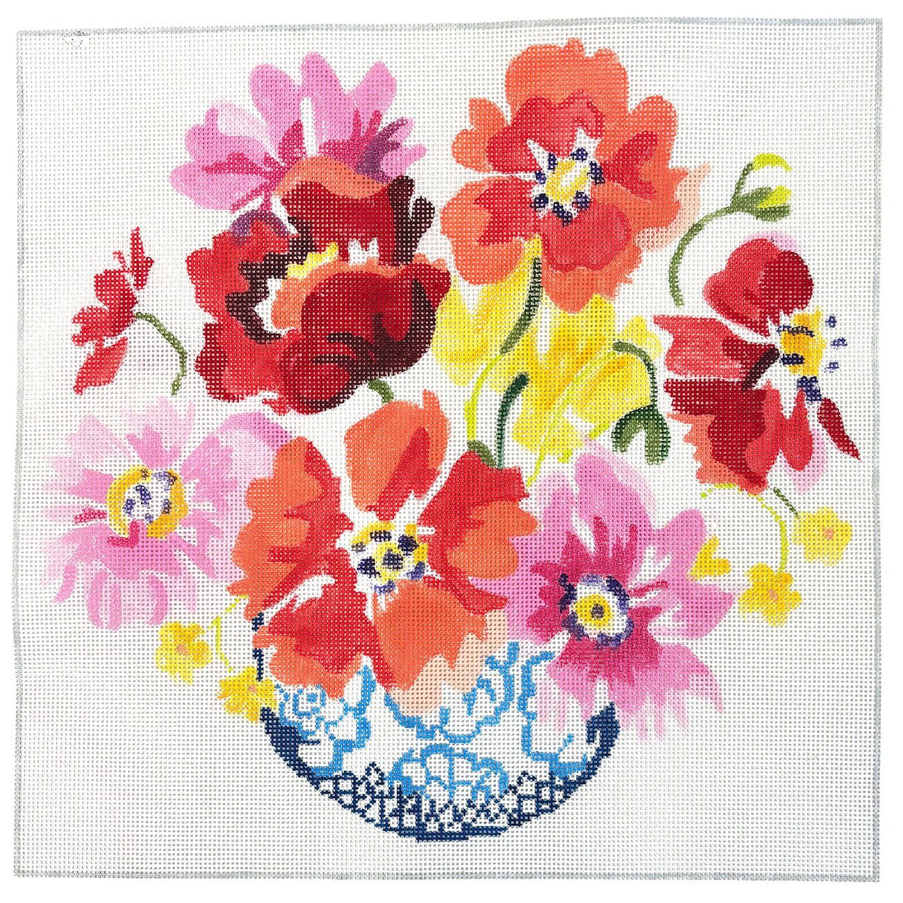 Fiesta Bouquet 14" Painted Canvas Jean Smith 
