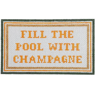 Fill the Pool with Champagne Painted Canvas Goodpoint Needlepoint 
