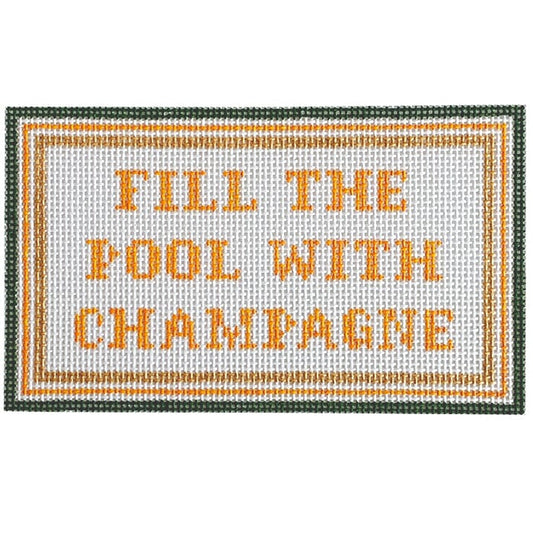 Fill the Pool with Champagne Painted Canvas Goodpoint Needlepoint 