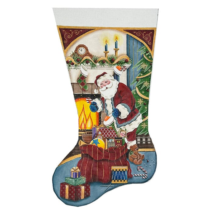 Filling Stockings Stocking TTL on 18 Painted Canvas Rebecca Wood Designs 