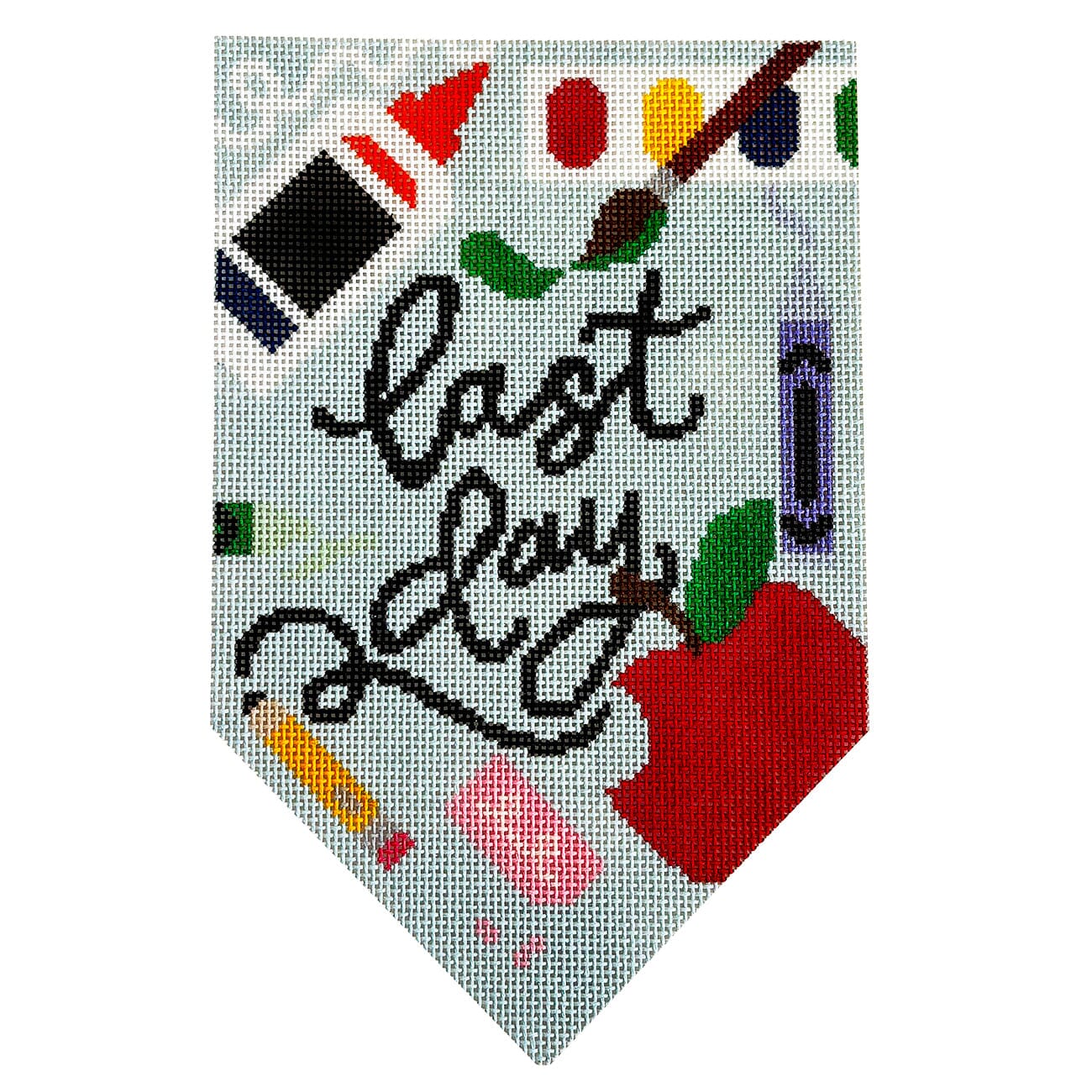 First and Last Day of School Banner Set Painted Canvas Ivy Thread Needlepoint  - 3