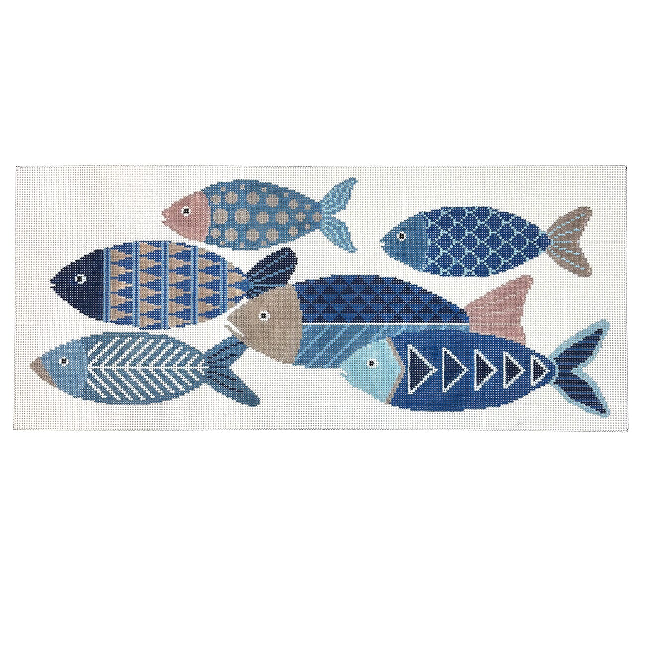 Fish Block on 13 Painted Canvas Susan Roberts Needlepoint Designs Inc.  - 1